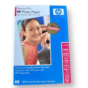 HP Premium Plus High Gloss Inkjet 4x6 Photo Paper 100 Sheets Brand New 11.5 mil